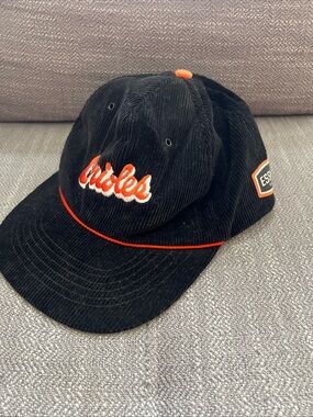 VTG Baltimore Orioles Baseball Hat Corduroy Snapback Cap Esskay Quality Black